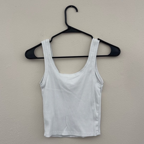 White Ribbed Tank Top - Picture 2 of 5